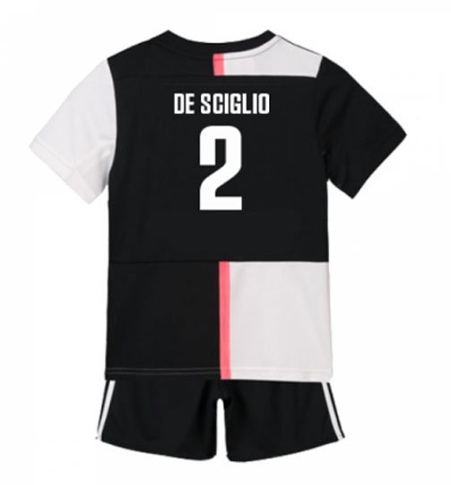 Mattia DE SCIGLIO #2 Juventus Home Boys 2019-2020 Kids Soccer Jersey
