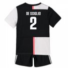 Mattia DE SCIGLIO #2 Juventus Home Boys 2019-2020 Kids Soccer Jersey