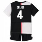 Matthijs DE LIGT #4 Juventus Home Boys 2019-2020 Kids Soccer Jersey