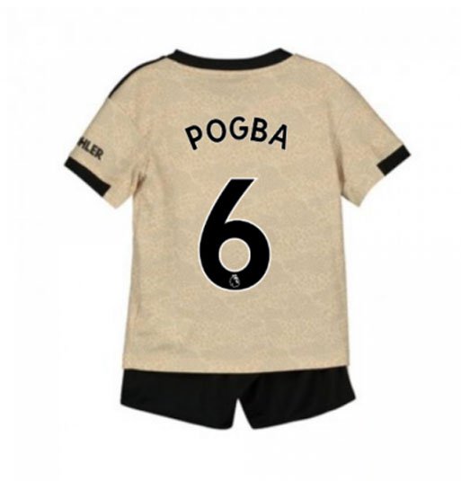 Paul POGBA #6 Manchester United Away Boys 2019-2020 Kids Soccer Jersey