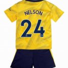 Reiss NELSON #24 Arsenal Away Boys 2019-2020 Kids Soccer Jersey
