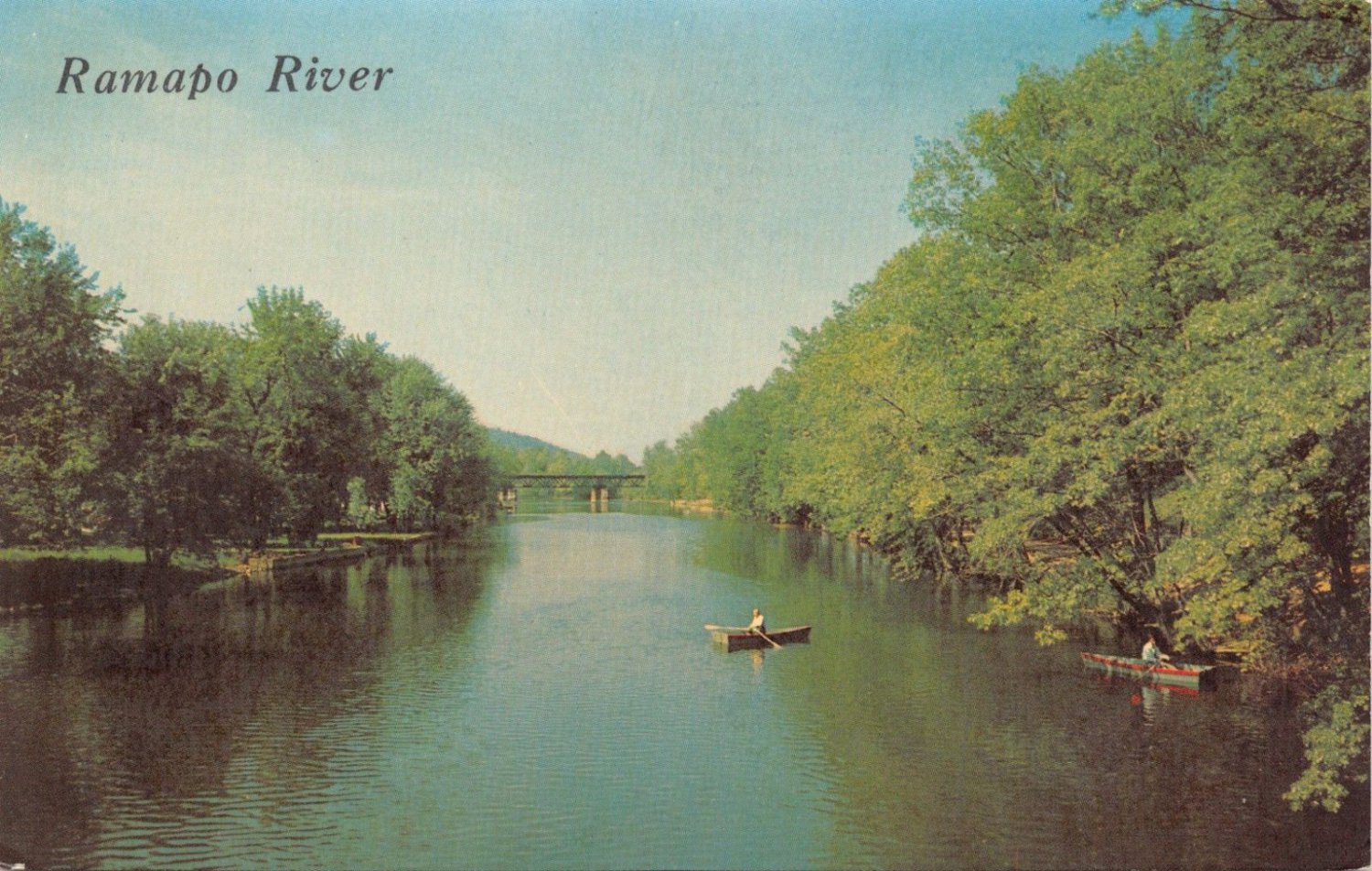 RAMAPO RIVER ROCKLAND COUNTY NY TO BERGEN COUNTY NJ POMPTON LAKES POSTCARD