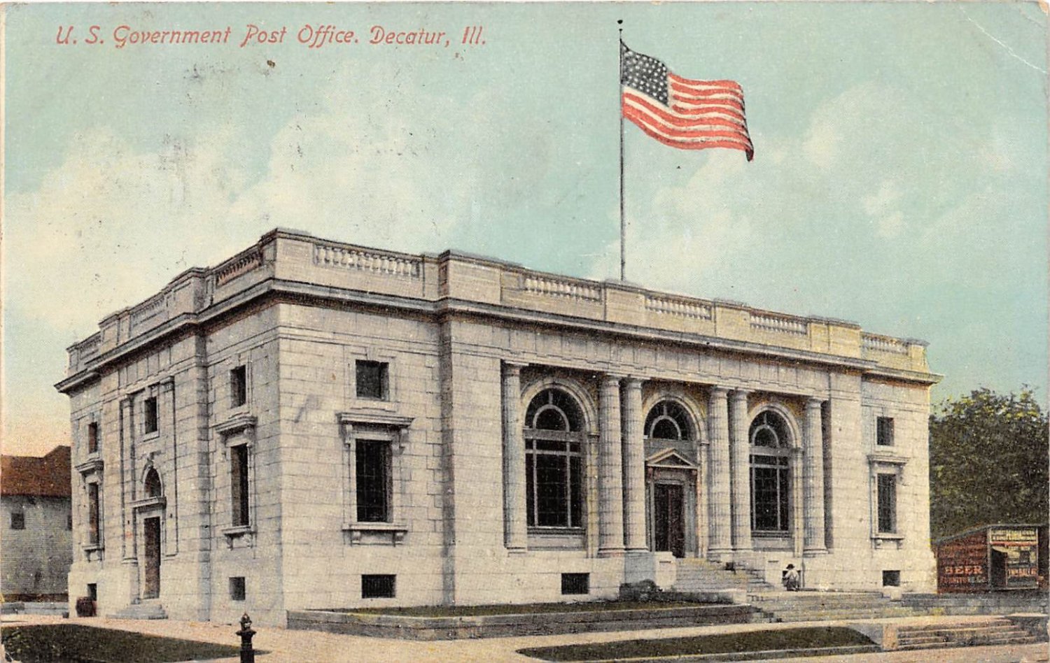 DECATUR ILLINOIS US GOVERMMENT POST OFFICE POSTCARD c1910s