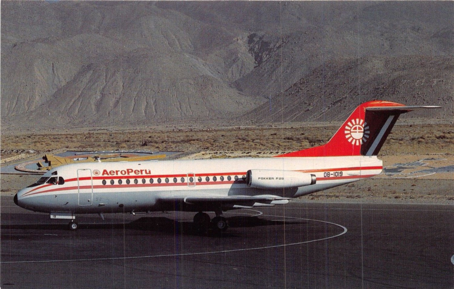 AEROPERU AIRLINES FOKKER F28 FELLOWSHIP 1000~QB-1019~AT AERQUIPA 1989 ...