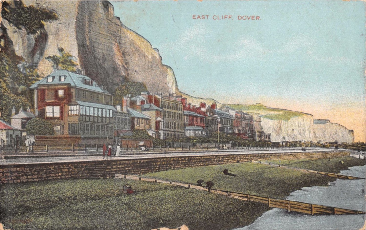 DOVER KENT UK EAST CLIFFPOSTCARD 1908 PSTMK