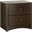 2 Drawer Nightstand Espresso Curved Edges Furniture Wood Assembly Fremont Bed