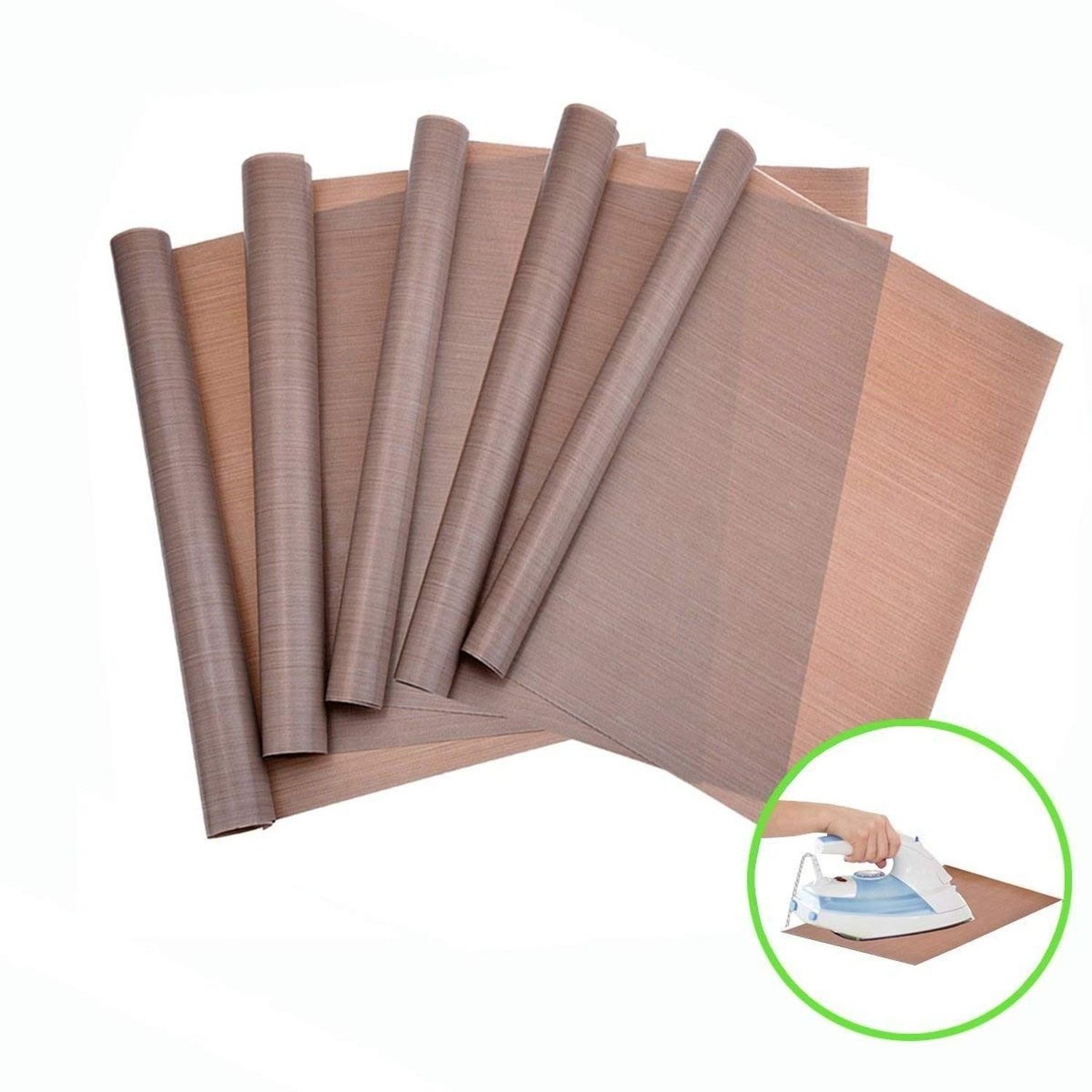 5 Pack Teflon Sheet for Heat Press Transfer Sheet Non Stick 16 x 24" Heat Resist