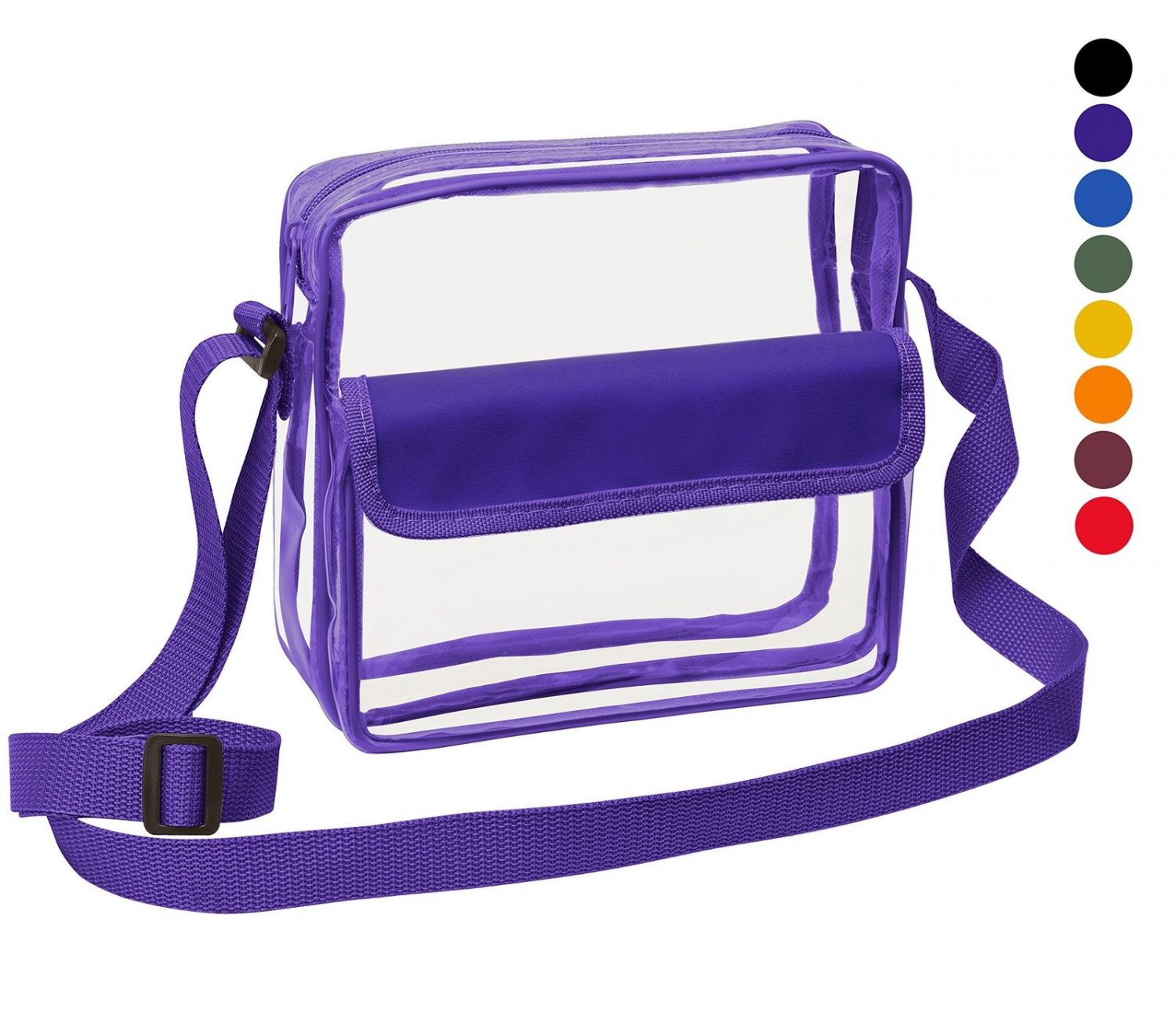 Transparent Shoulder Bag Clear Crossbody Adjustable Strap NFL Approved Purple