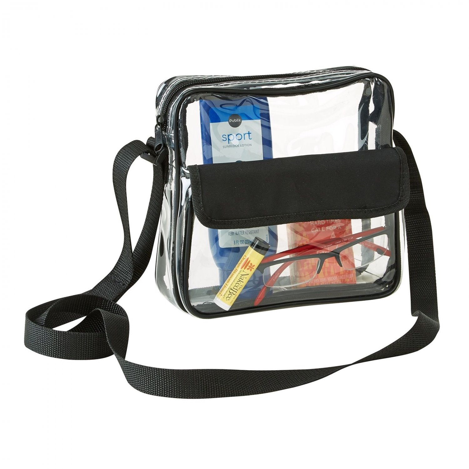 Transparent Clear Crossbody Messenger Shoulder Bag NFL Stadium Approved ...