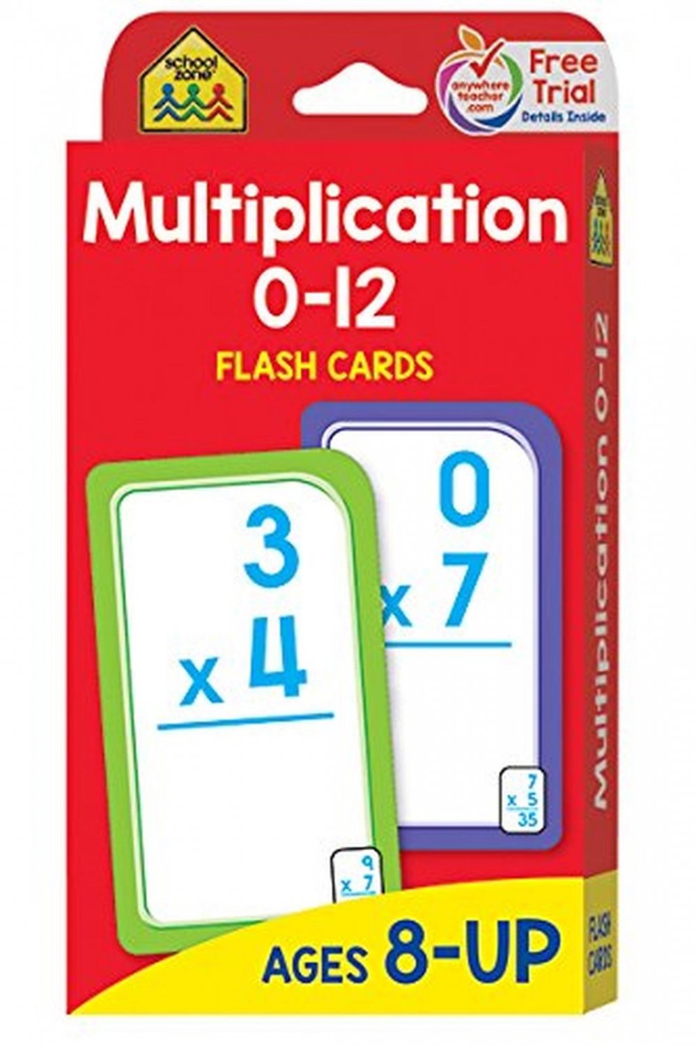 Multiplication 0-12 Flash Cards WorkBook Book For Learning Grade All Facts
