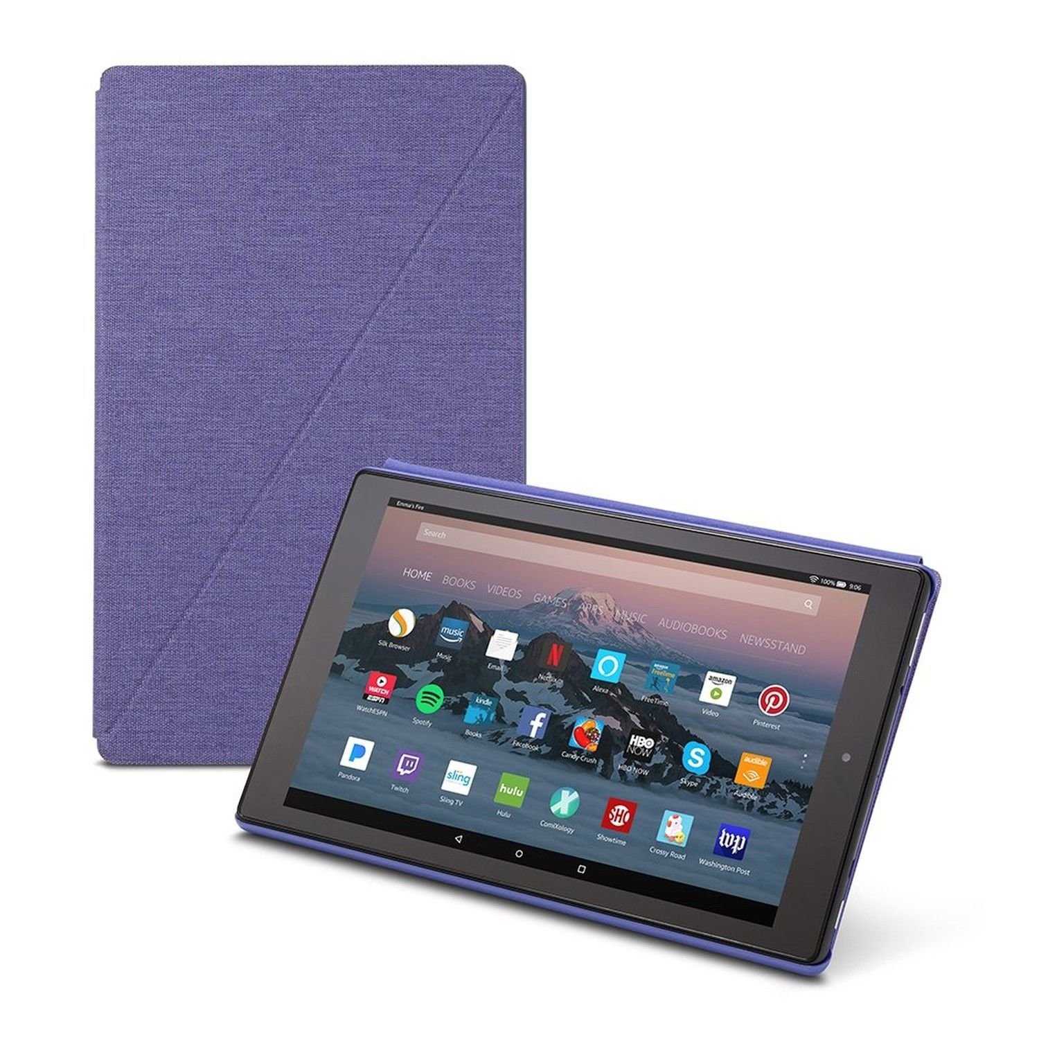 Fire HD 10 Tablet Case Cobalt Purple Slim Design Magnetic Closure Microfiber New
