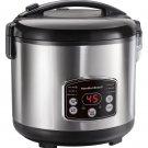 Hamilton Beach Rice Hot Cereal Cooker 7-Cups Resulting 14-Cups Steam Rinse Baske