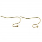 Gold Earwires Ball Dot French Earring Hooks 100 Pairs 200 Count Jewelry Making