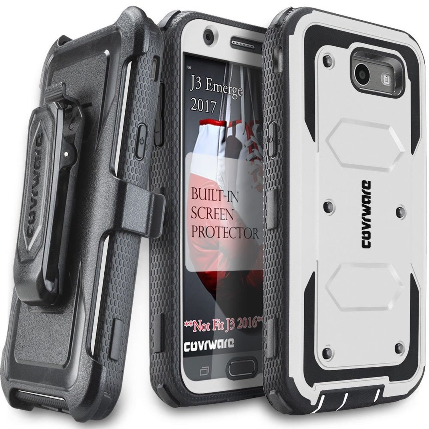 Samsung Galaxy J3 Emerge Prime Eclipse Express Prime Protector Case Phone White