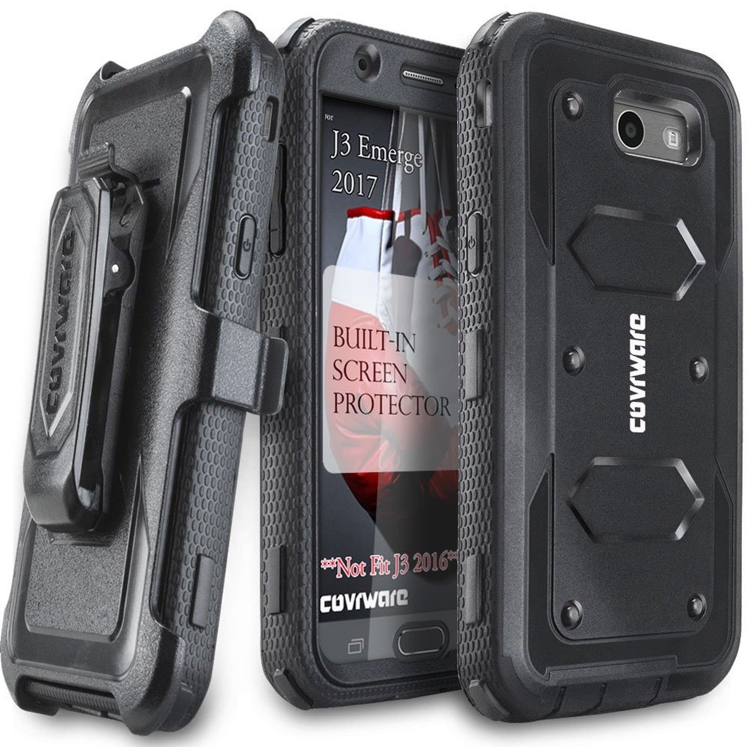 Samsung Galaxy J3 Emerge Prime Eclipse Express Prime Protector Case Phone Black