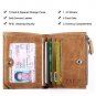 Leather Wallet Trifold for Men Credit Card Protector Vintage Brown 8 Card Slots
