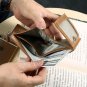 Leather Wallet Trifold for Men Credit Card Protector Vintage Brown 8 Card Slots