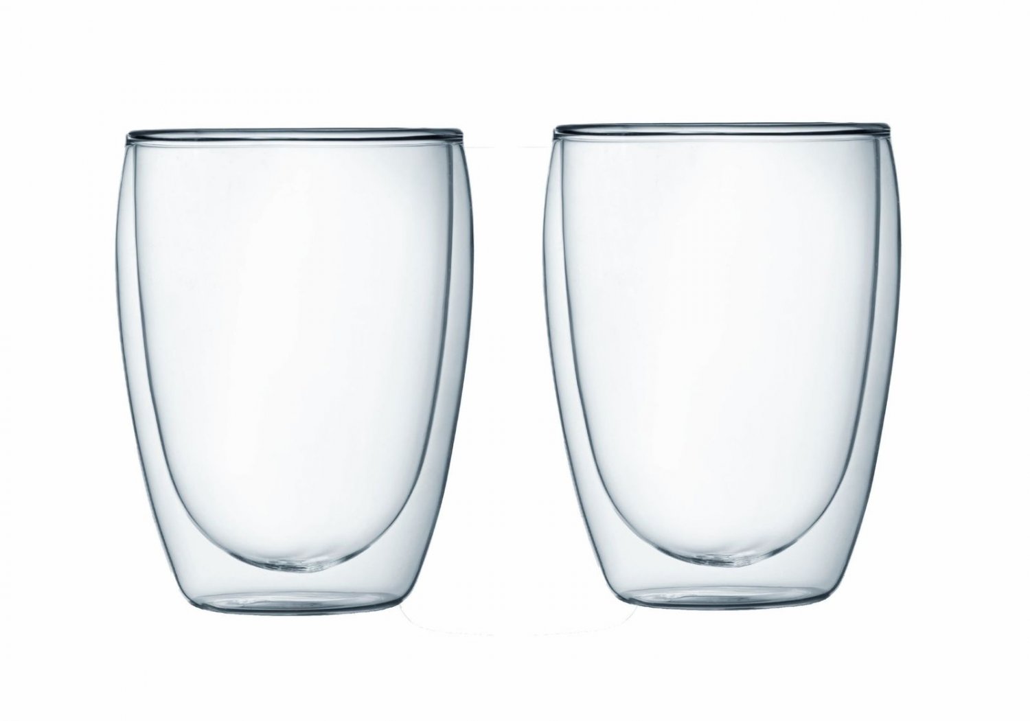 Bodum PAVINA Coffee Mug Double-Wall Insulated Glass Mug Clear 12 Ounces Each ...