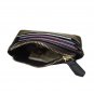 Wallet Credit Card Case with ID Window Zipper Holder Purse Leather Debit Black