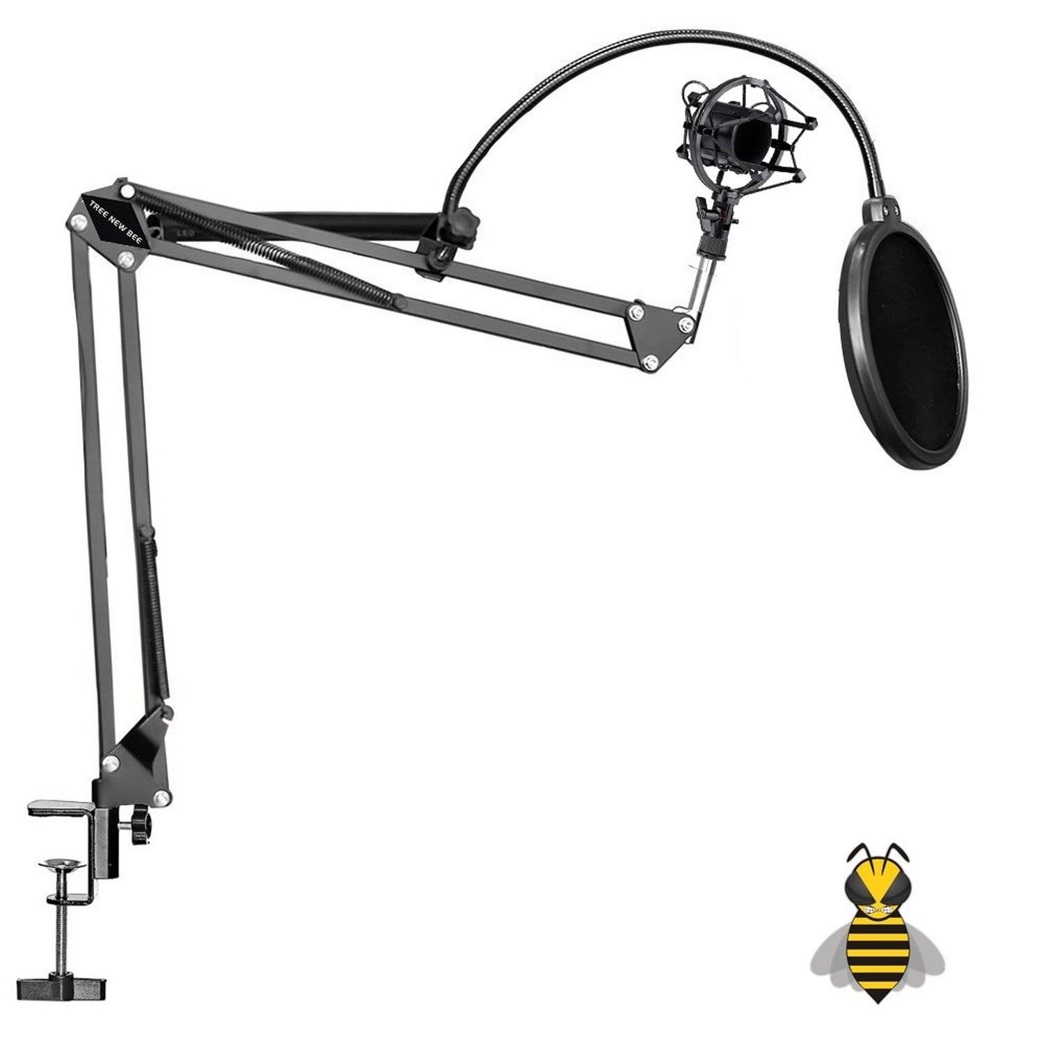 Audio Complete Set Microphone Suspension Scissor Stand Round Wind Pop Filter