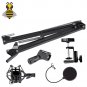 Audio Complete Set Microphone Suspension Scissor Stand Round Wind Pop Filter