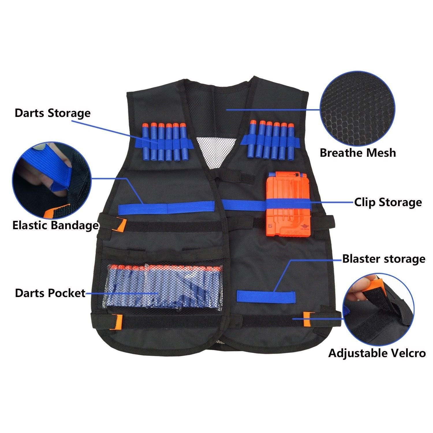 Tactical Vest Kit for Nerf Guns NStrike Elite Series Protect From Nerf
