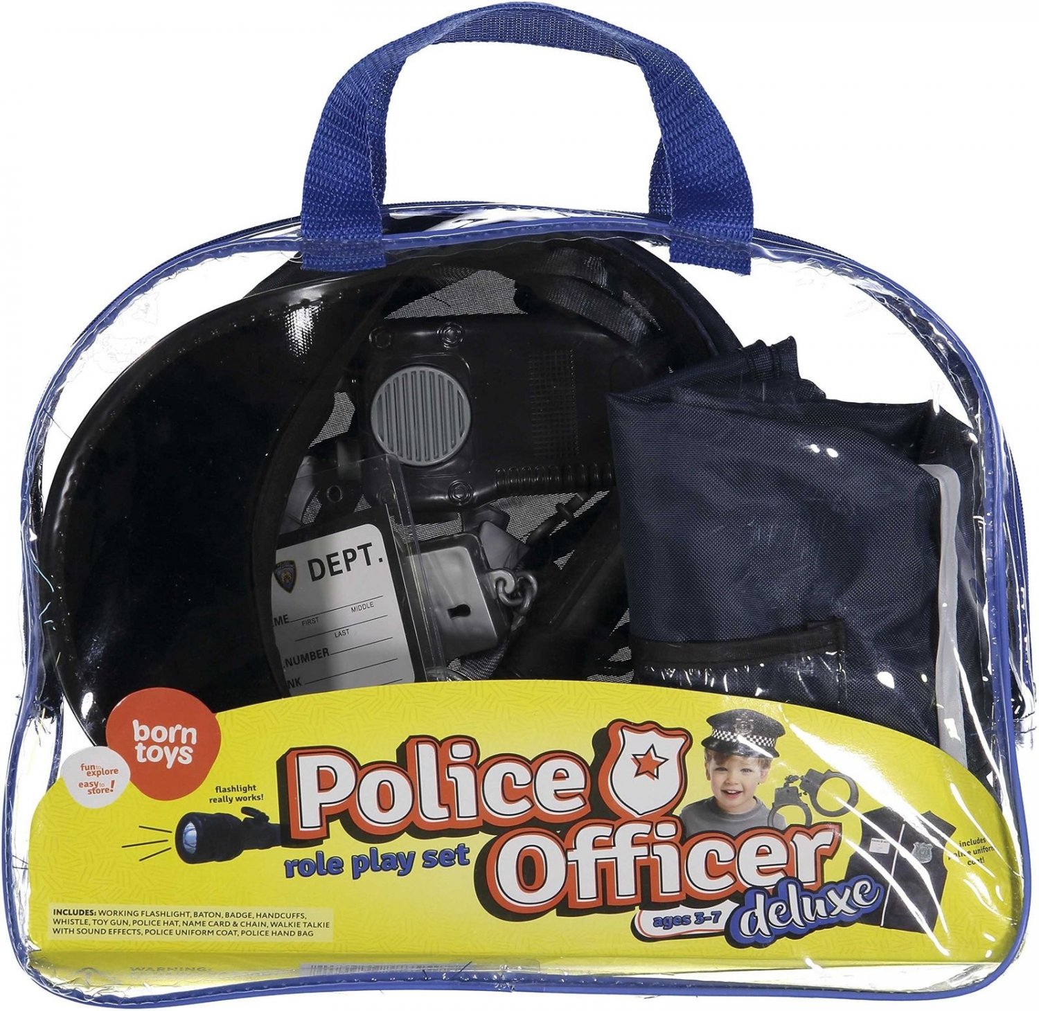 Police Costume for Kids Toy Role Play Kit Costumes Dress Up Hat Coat ...