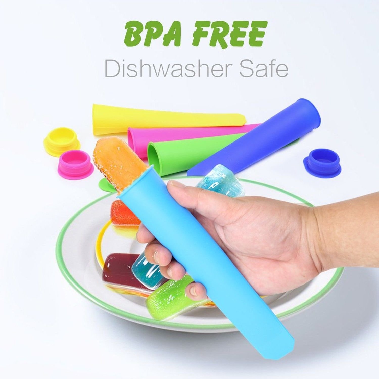 Silicone Popsicle Molds BPA Free Yummy Frozen Treats Ice Lollies