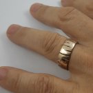 9k 375 Solid Gold Half Round Alternative Handmade Sculptured Designer Wedding Fashion Ring Band 2018