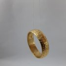 18k 750 Solid Yellow Gold Half Round Hammered Handmade Designer Wedding Anniversary Ring Band 2018