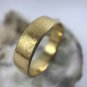 Unique 18k 750 Solid Yellow Real Gold Brushed Handmade Designer Wedding Fashion Ring Flat Band 2018