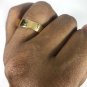 Unique 18k 750 Solid Yellow Real Gold Brushed Handmade Designer Wedding Fashion Ring Flat Band 2018