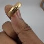 18k 750 Solid Yellow Gold Half Round Hammered Handmade Designer Wedding Anniversary Ring Band 2018