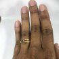 18k Solid Yellow Gold Handmade Half-Round Spiral Alternative Designer Wedding Fashion Ring Band 2018
