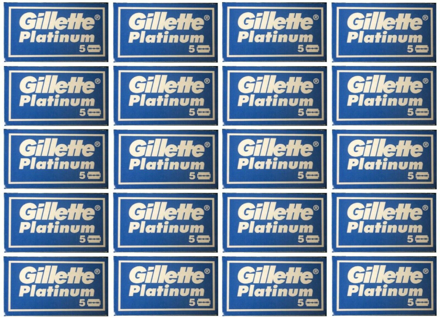 100 Gillette Platinum Double Edge DE Men Shaving Razor Blades