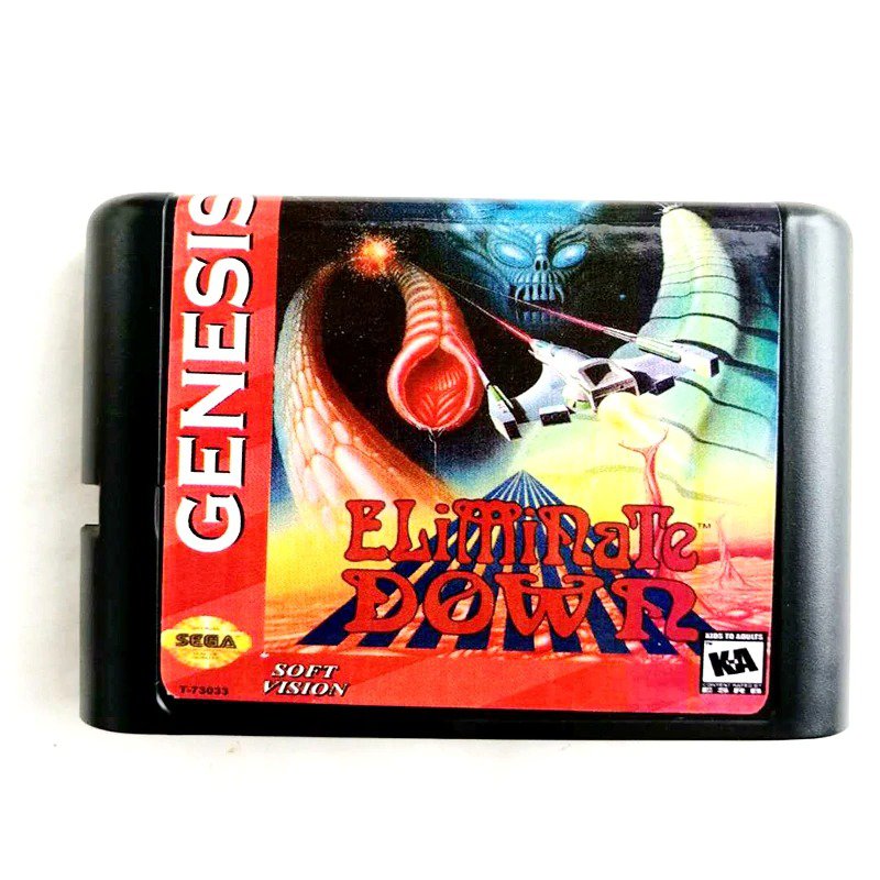 Eliminate Down 16-Bit Fits Sega Genesis Mega Drive Game Repro