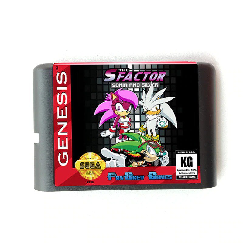 The S Factor Sonic And Silver 16-Bit Fits Sega Genesis Mega Drive Game Repro