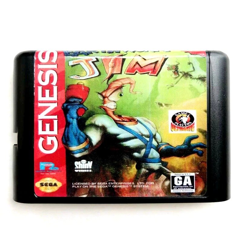 Earth Worm Jim 16-Bit Fits Sega Genesis Mega Drive Game Repro