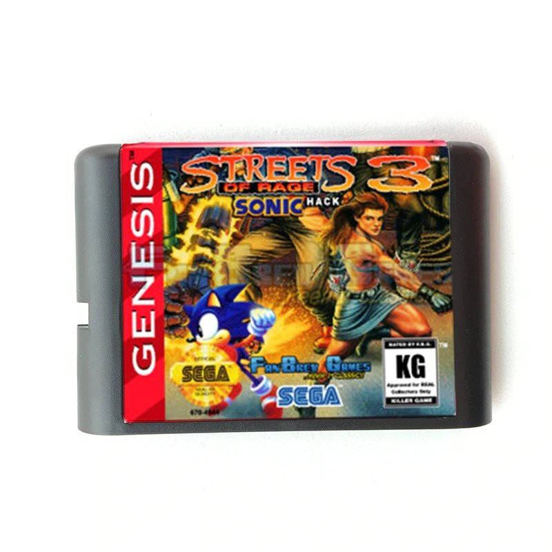 Streets Of Rage 3 Sonic Version 16-Bit Fits Sega Genesis Mega Drive Game Repro
