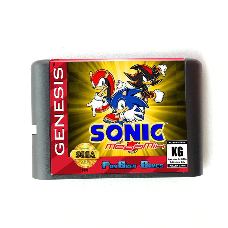 Sonic MegaMix 16-Bit Fits Sega Genesis Mega Drive Game Repro