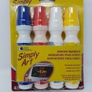 New in package Loew Cornell, Simply Art Window Markers, Assorted Colors, 4 Counts #6-059