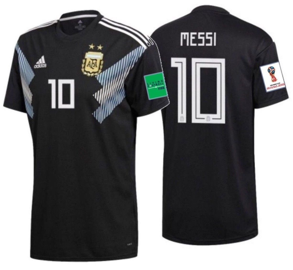 Adidas Lionel Messi Argentina Away Jersey Fifa World Cup 2018 Patches