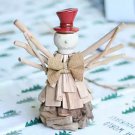 Handmade Wooden Snowman Sculpture | Christmas Decoration | Birthday Gifts | Creative Crafts Ornament