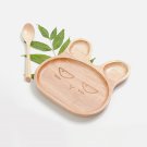 Rubber Wood Babies Plates, Kids' Dinner Tray, Cartoon Baby Children Rabbit Dishes