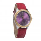 noblag mademoiselle luxury women's watches purple dial red leather strap