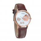 noblag mademoiselle luxury women's watches luminous white dial brown strap 38mm