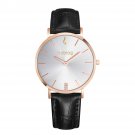 Noblag Flame Luxury Women's Watches Black Leather Strap Champagne 36mm