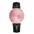 Noblag Flame Luxury Women's Watches Black Leather Strap Pink Dial 36mm