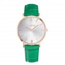 Noblag Flame Luxury Women's Watches Green Leather Strap Champagne 36mm