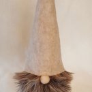 Nisse / Holiday Gnome - Greige with White Body and Grey Brown Beard